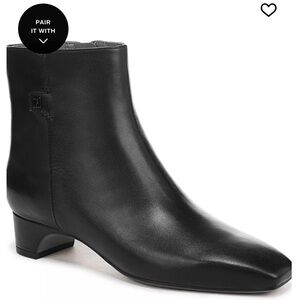 Franco Sarto LUELLA Black Square-Toe Zip Ankle Boots
